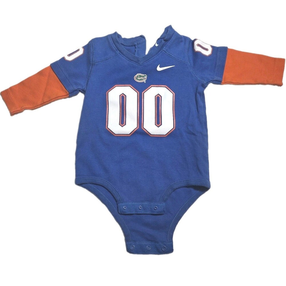 Nike Florida Gators Baby Jersey Creeper Size 6-9M Blue Orange NCAA